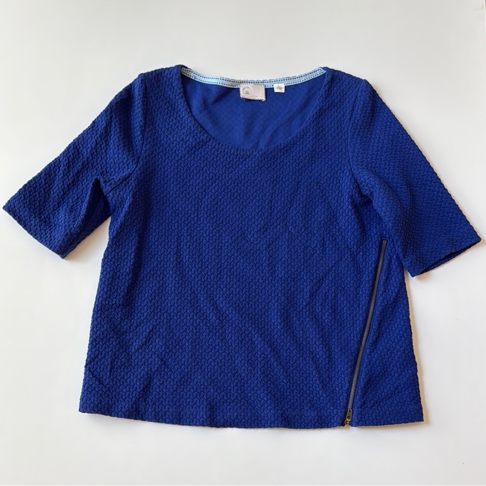 Anthropologie Postmark Blue Textured Women's Top